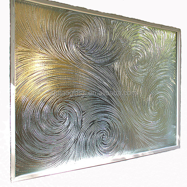 Wave patterned art fused glass wall decoration