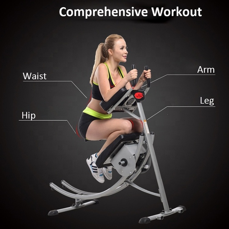 ZT 180 Degree Rotatable Fitness Equipment Waist Crunch Machine With LCD Pedometer Display Waist Machine Ab Coaster