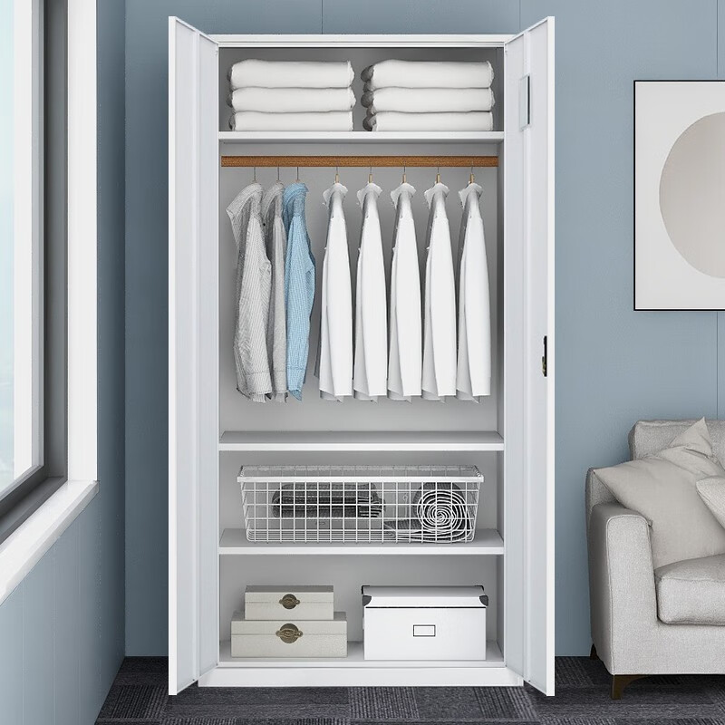 Wardrobes Bedroom Furniture  Storage Cabinet 2 door Metal Clothes Cabinets Wholesale Metal Closet