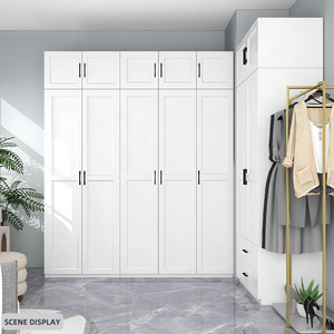 Custom Nordic hotel furniture foldable white Steel cupboard wardrobe for bedroom