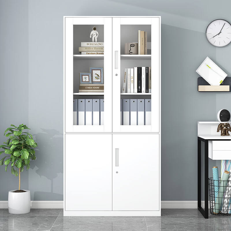 Office Steel 2 Doors Filing Cabinet Metal Storage Cupboard With Adjustable Shelf Double-door Documents And File Cabinet