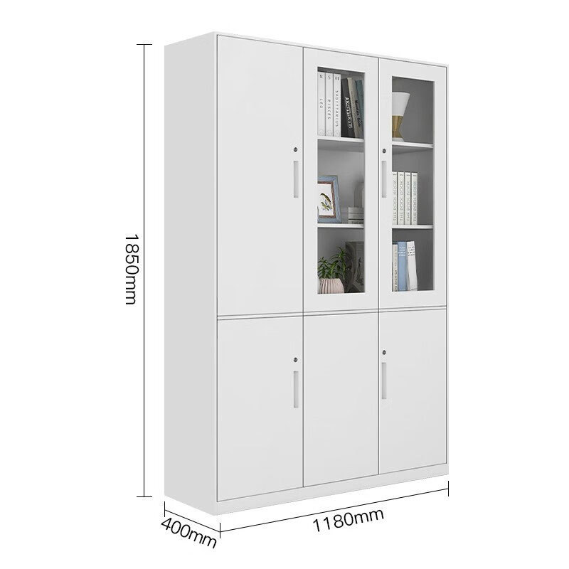 Office Steel Filing Cabinet Metal Storage Cupboard With Adjustable Shelf Double-door Documents And File Cabinet