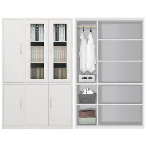 Office Steel Filing Cabinet Metal Storage Cupboard With Adjustable Shelf Double-door Documents And File Cabinet