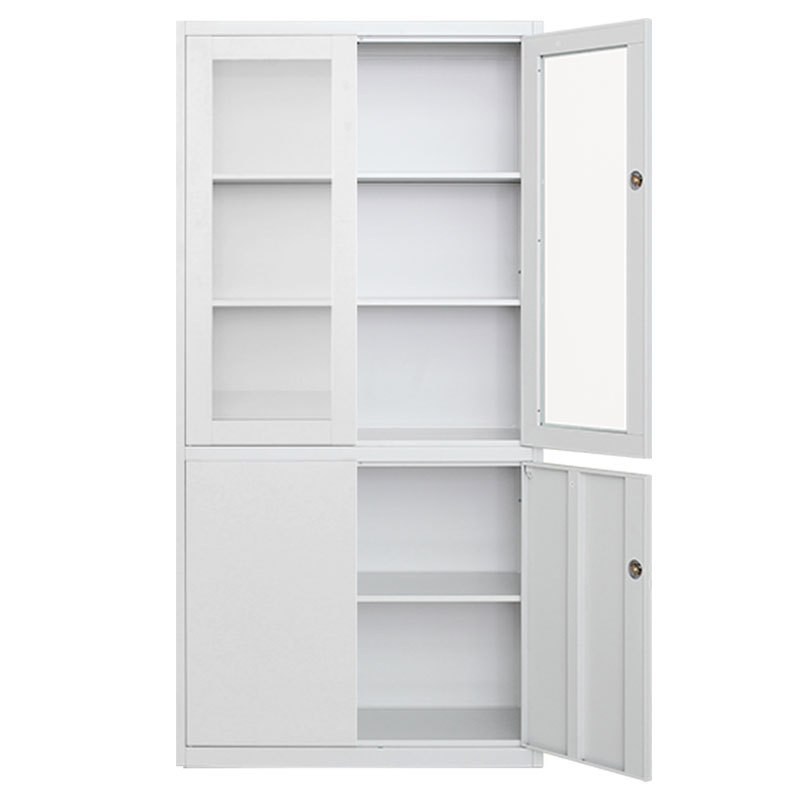 Office Steel 2 Doors Filing Cabinet Metal Storage Cupboard With Adjustable Shelf Double-door Documents And File Cabinet