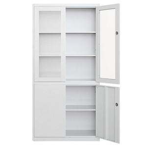 Office Steel 2 Doors Filing Cabinet Metal Storage Cupboard With Adjustable Shelf Double-door Documents And File Cabinet