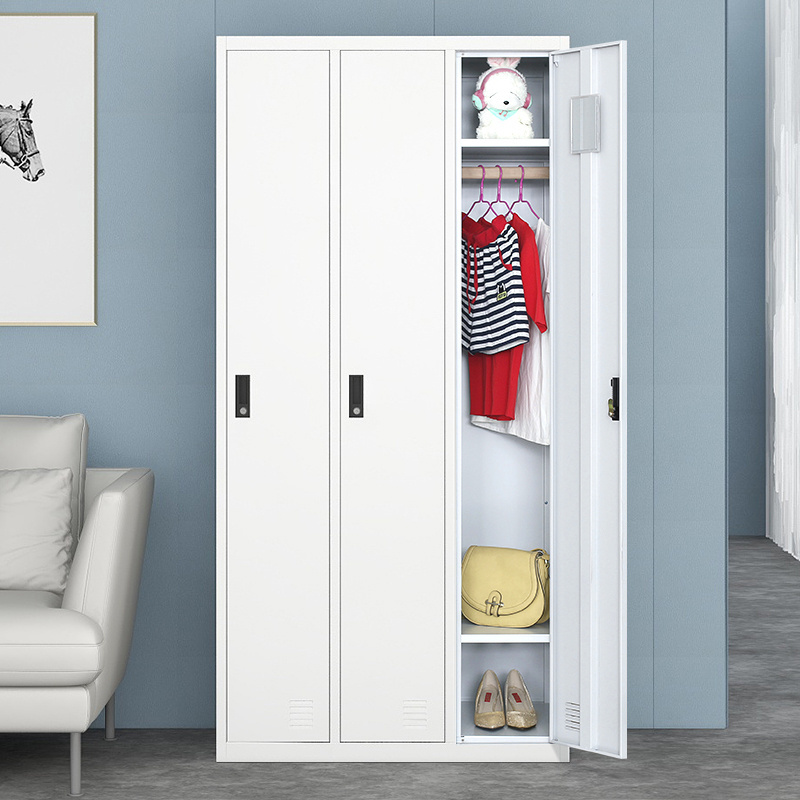 Metal Locker Small Cubby Locker Steel 3 Doors Steel Clothes Storage School Gym Locker filing cabinets