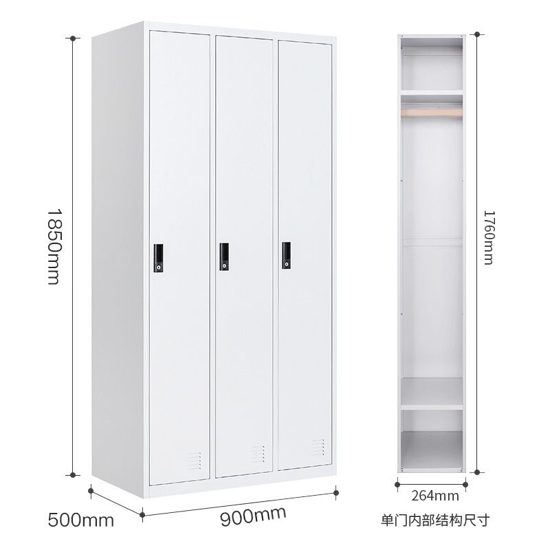 Metal Locker Small Cubby Locker Steel 3 Doors Steel Clothes Storage School Gym Locker filing cabinets