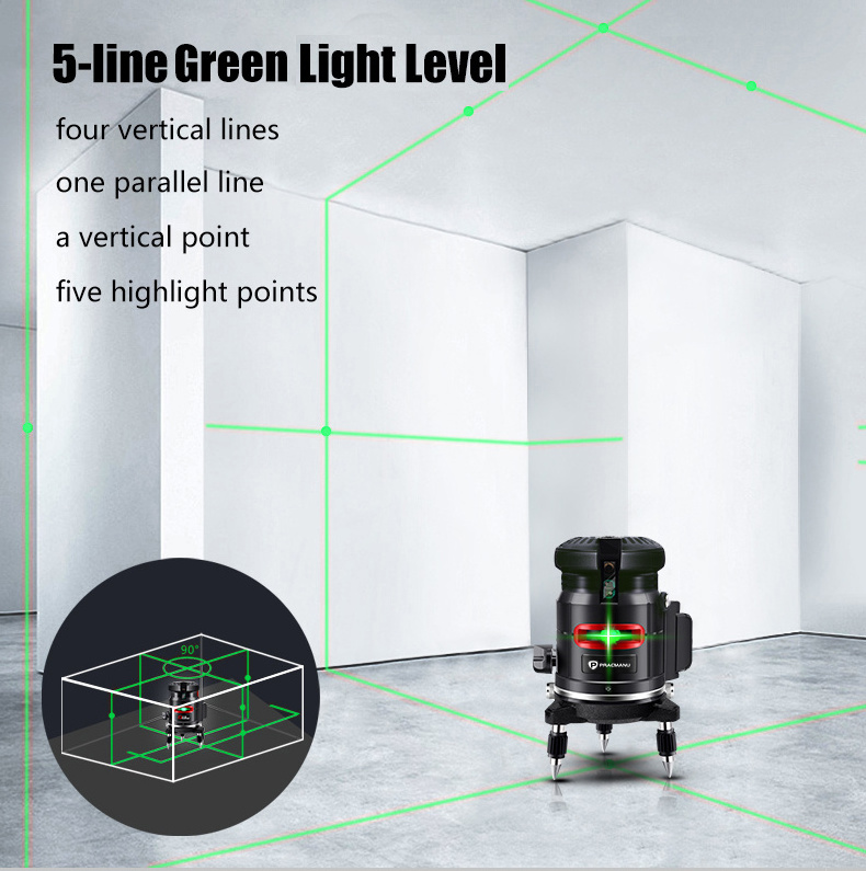 5 Lines 8 Points High Precision Red Line Laser Level