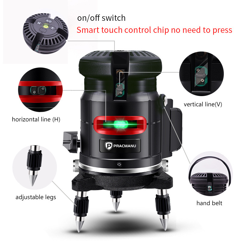 5 Lines 8 Points High Precision Red Line Laser Level