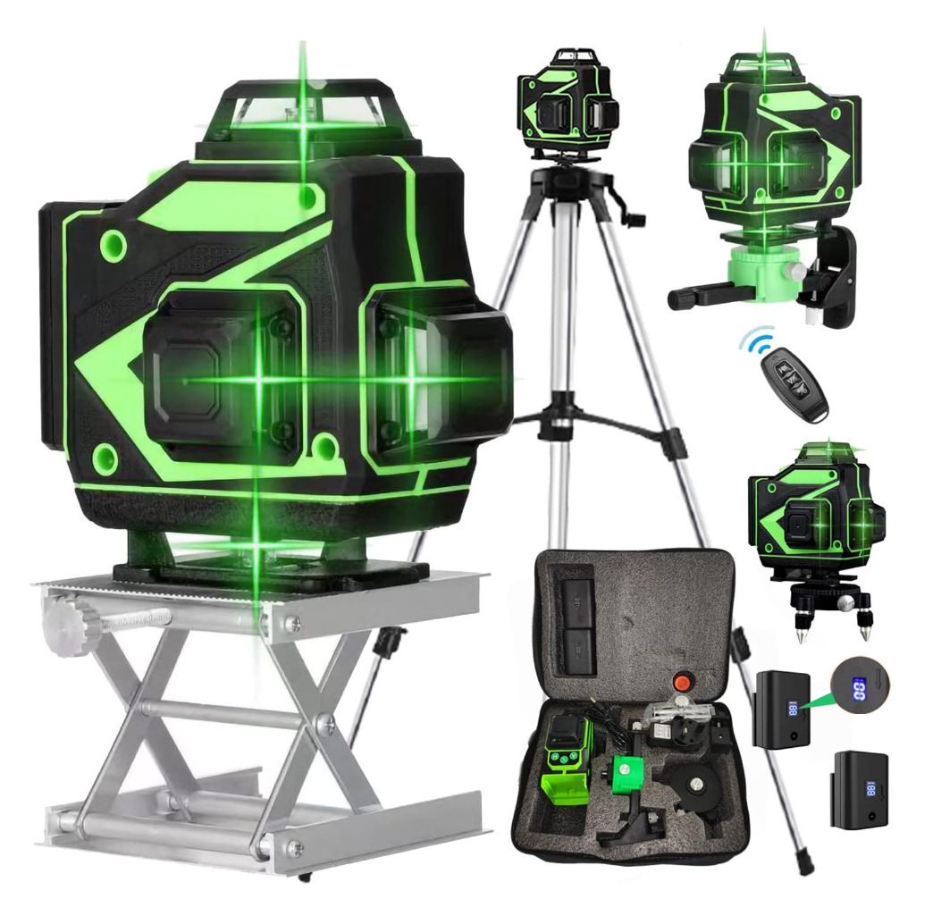 360 degree machine tool green beam laser cross 16 line self leveling 3d auto rotary construction nivel laser level lazer level