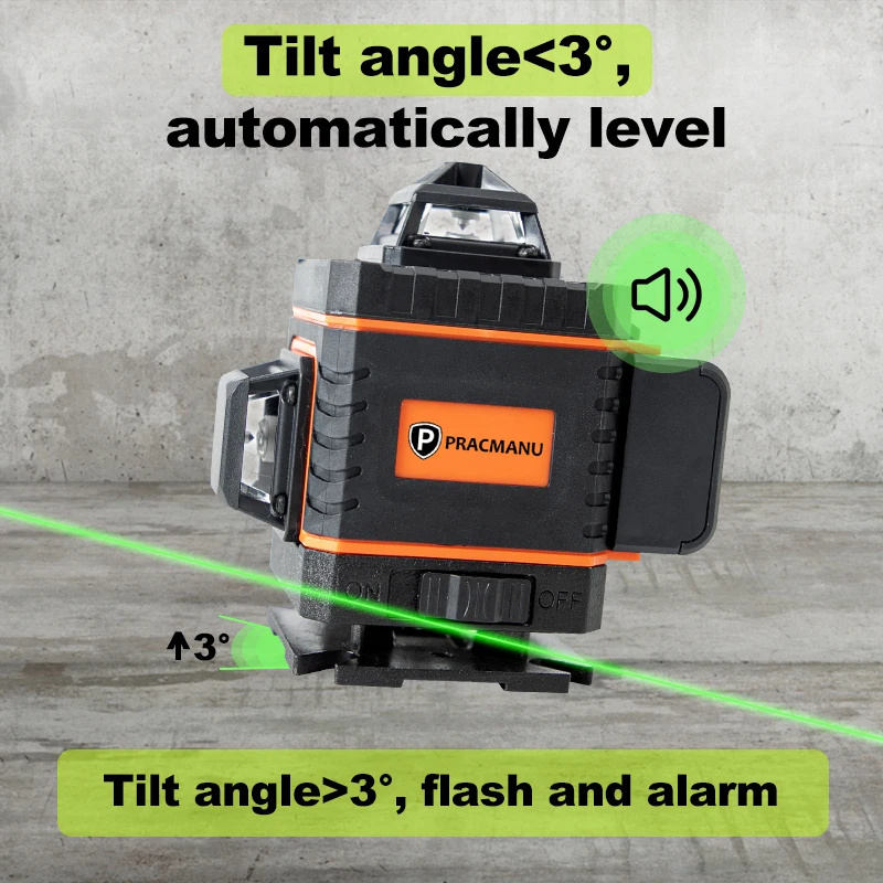 2023 new hilda lazer level green beam laser cross 12 line self leveling 4d auto rotary construction nivel laser level 360 degree