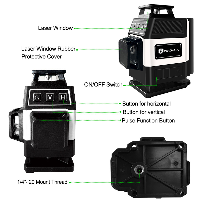 Cheap nivel laser 16 lineas verde 4d laser level suppliers self leveling rotary 360 degrees cross line laser levels