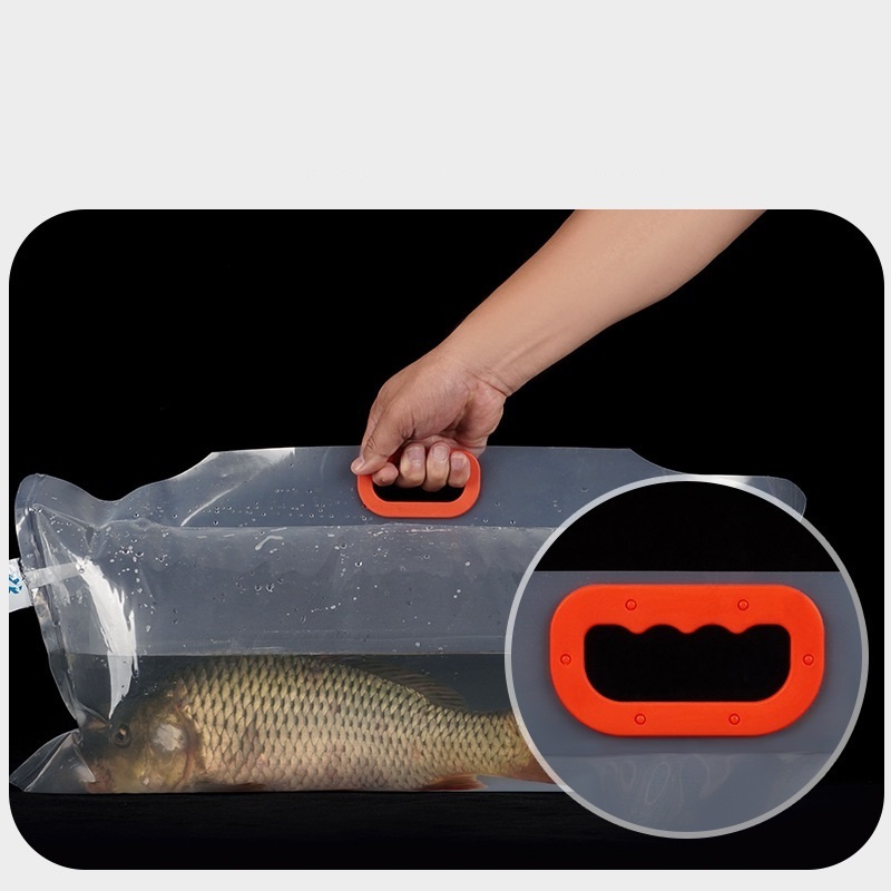 Plastic delivery transportation oxygen handle inflatable live fish packaging bag