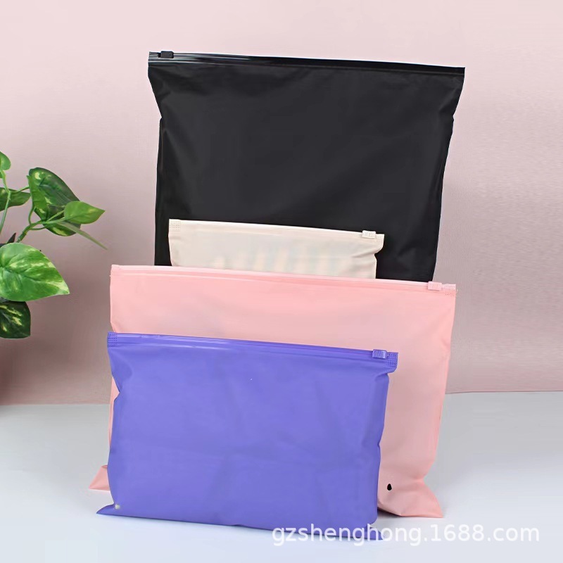 Customize Logo Design Frosted Zippered Bag Underwear Packaging T Shirt Zip Lock Plastic Zipper Clothing bag