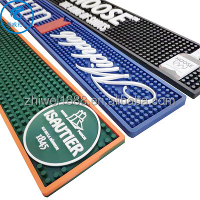 2023 Best Selle Custom PVC bar mat, rectangular non-slip water-proof mat, thickened rubber bar mat