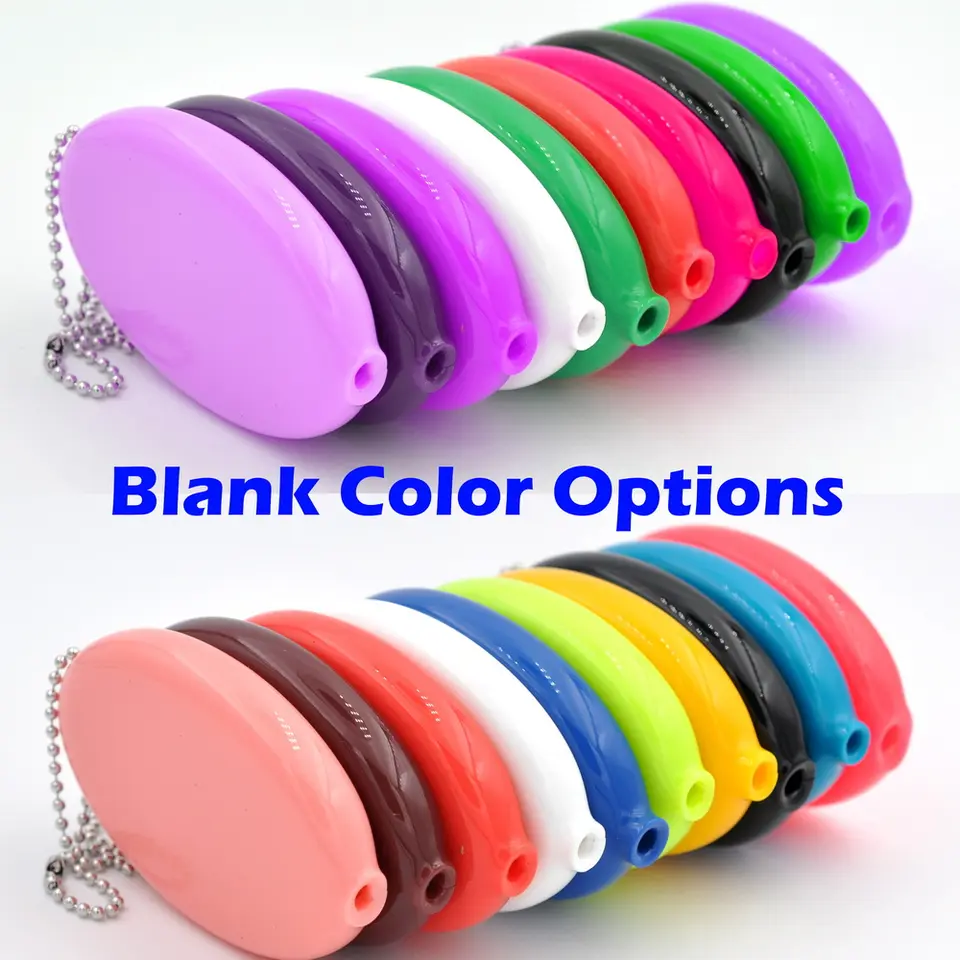 Mini Custom Logo Cute Oval Squeeze Rubber Coin Purse with Factory Price Custom Logo Printed Change Holder Case with Keychain