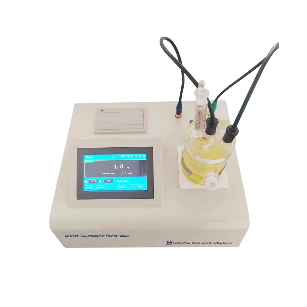 ZWWS101Karl Fischer Oil Water Content Test Apparatus Coulometric Titration Moisture Analyzer