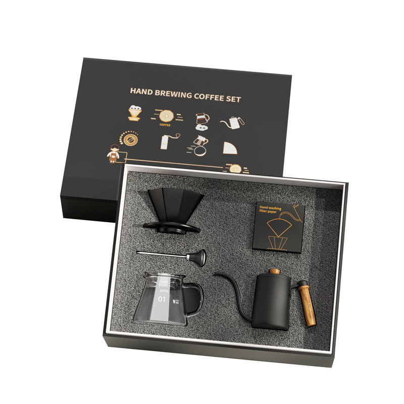 Wholesale Portable Coffee Gift Box Set Manual Hand Travel Bag Drip Kettle Pour Over Coffee Maker Set