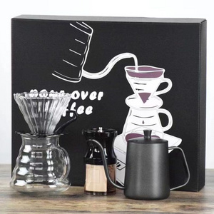 Wholesale Portable Coffee Gift Box Set Manual Hand Travel Bag Drip Kettle Pour Over Coffee Maker Set