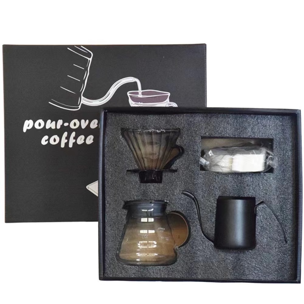 Wholesale Portable Coffee Gift Box Set Manual Hand Travel Bag Drip Kettle Pour Over Coffee Maker Set