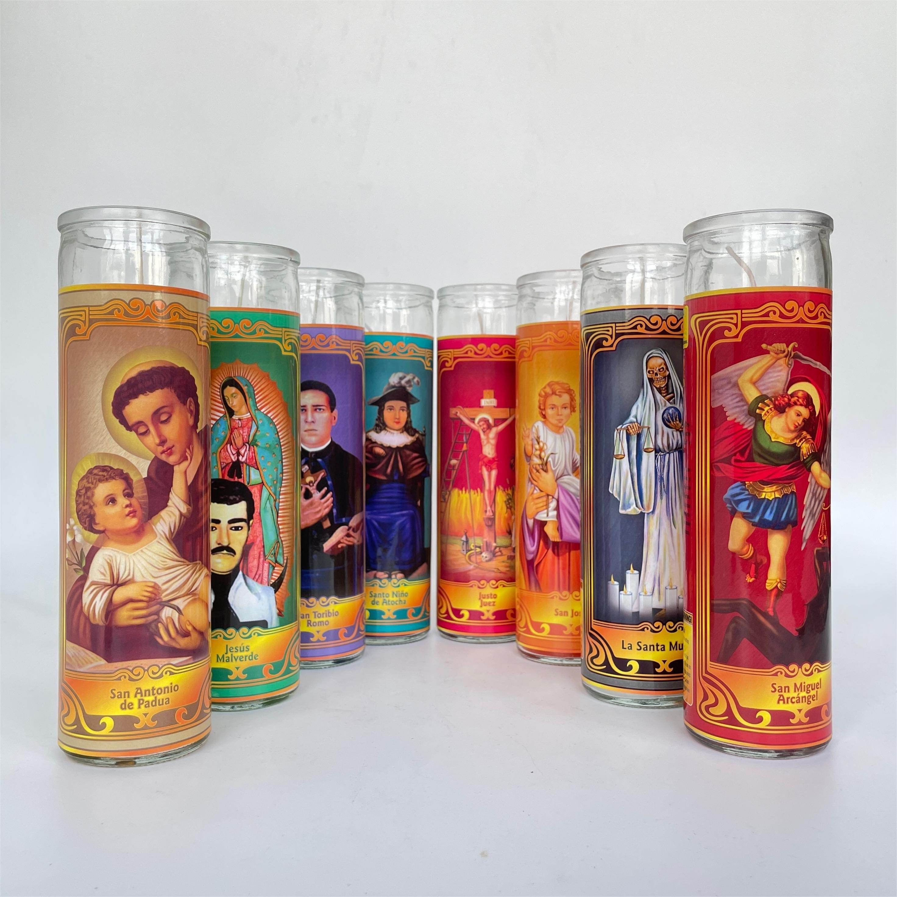 Manufacturers Pillar Candles Easter Bulk Custom Vela Catholic Glass Jar Church 7 Day Candle Wholesale Jars Religious Candles