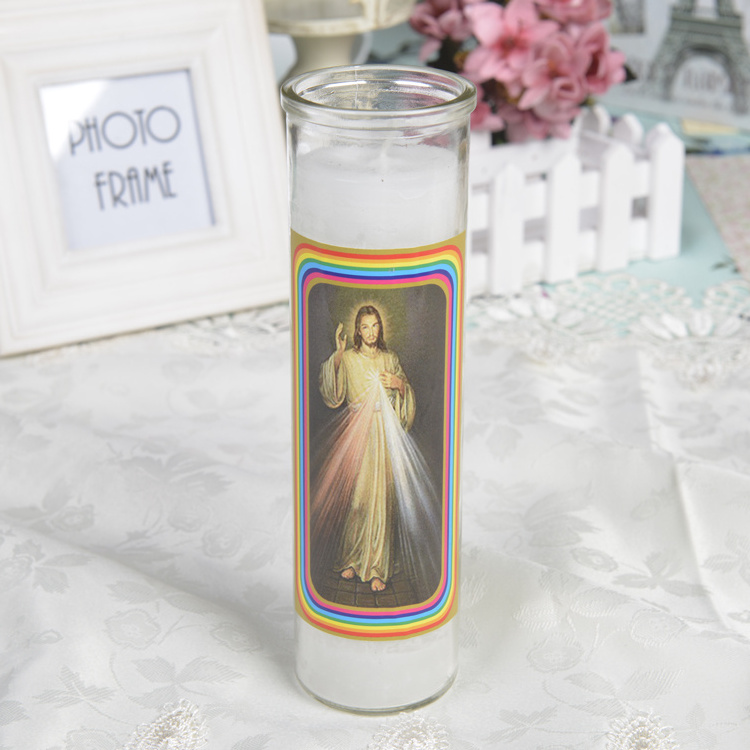 Glass Prayer Candles Catholic Zhiwen 8 inches Glass Jar Religious Candle