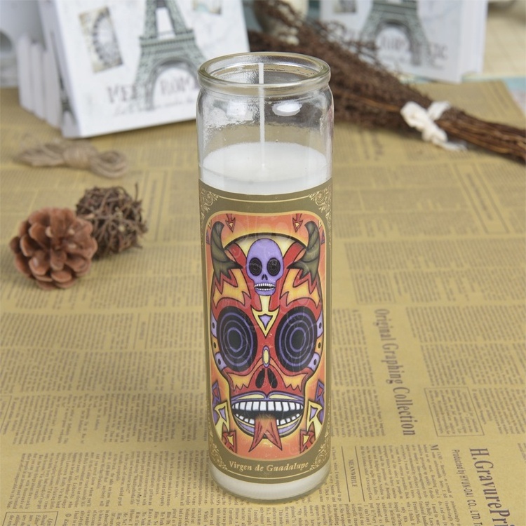 Buy 8 inches Glass Jar Religious Candle from Chinese Candle Factory