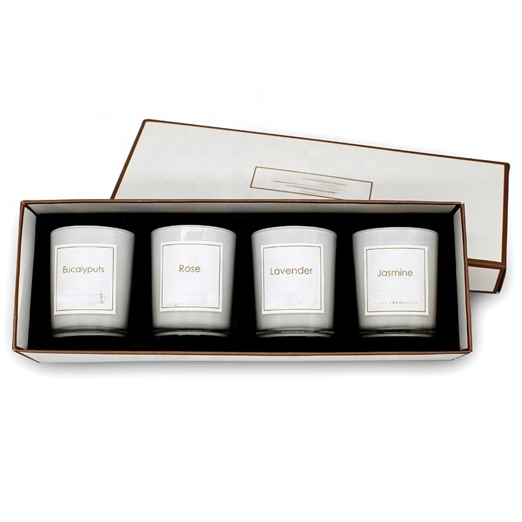 Candles Gift Set Luxury Scented Candle White Wax Decorative Rituals Bougie Glass Aroma Wholesale Custom Aromatic jar Soy Candles