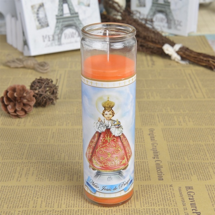 Multi Decal Catholic Religious Candles Wholesale