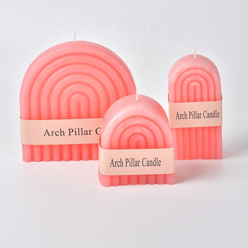 Wholesale Pillar Arch Shaped Candles Geometric Scented Aesthetic Custom Arch Candle Soy Wax Art Scented Candle