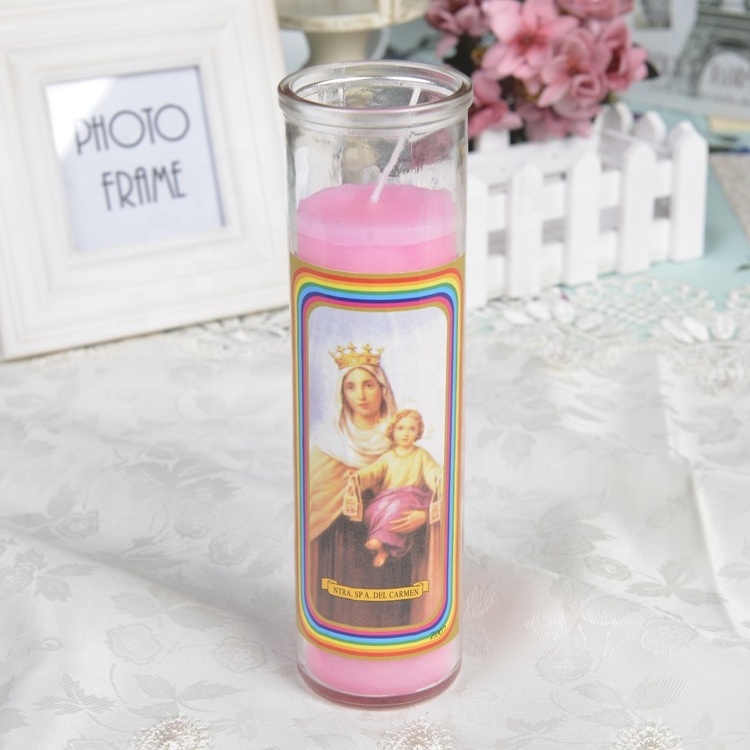 Catholic Glass Memorial Candles Religious Candles