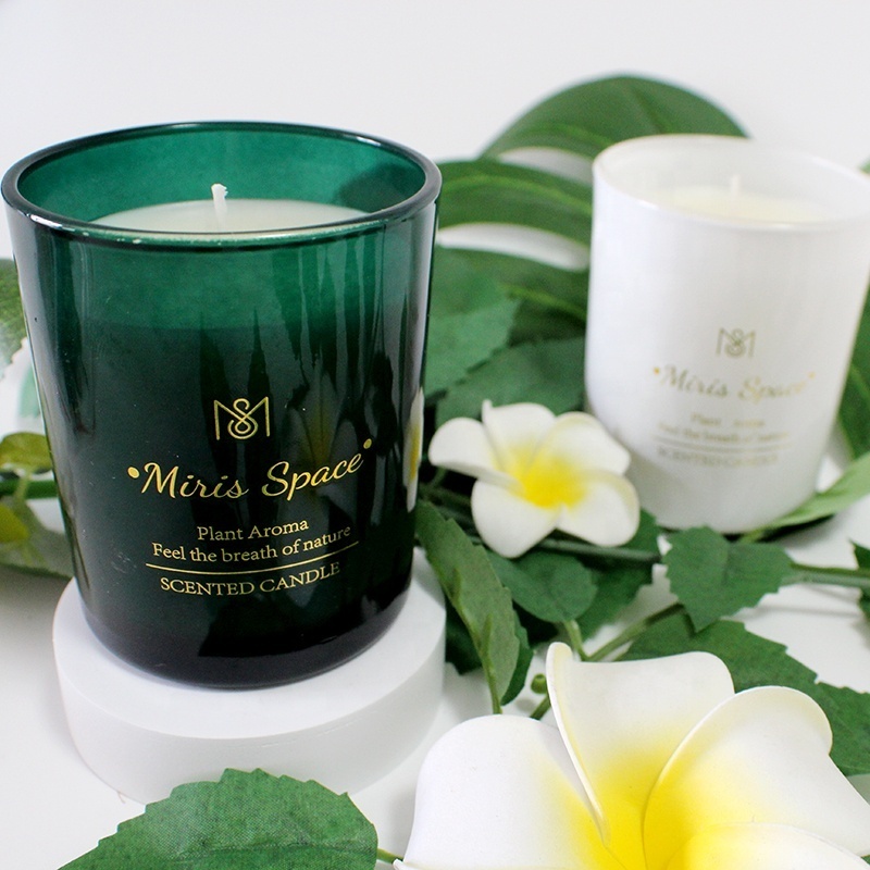 New Luxury Thick Wall Candle Glass And Vegan Soy Wax Green Glass Scented Candle