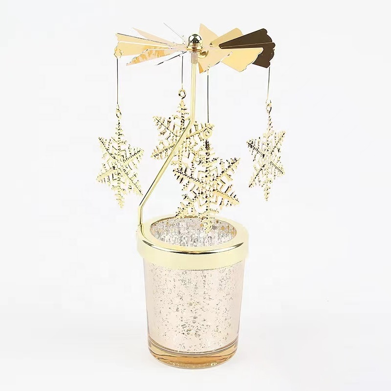 2024 Wholesale Christmas Candle Holder Carousel Soy Wax Rotating Candle Carousel Rock Around Modern Candles