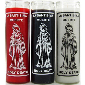 Holy Death Santa Muerte 7 Day Candle White Unscented Carton Easter Paraffin Wax Glass Candle Relighting Candle 2 Days 40 Hours