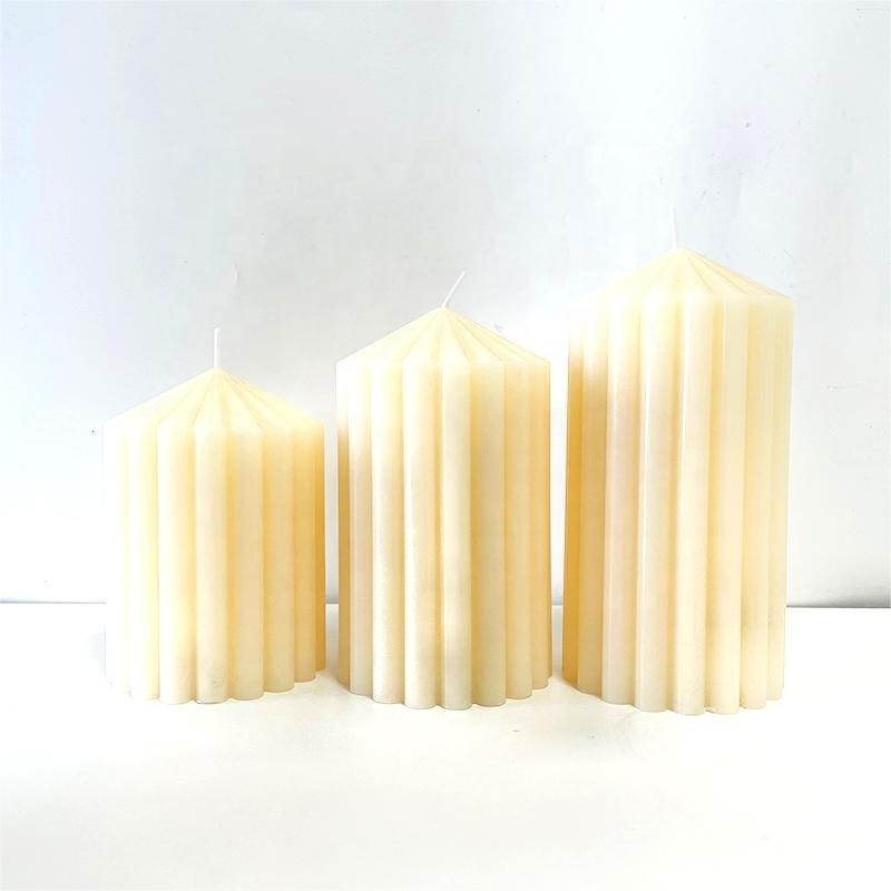 High Quality Citronella Ivory Wax Pillar Decorative Rustic Pillar Candle Luxury Wedding Y Scented Unscented Soy Wax Candles