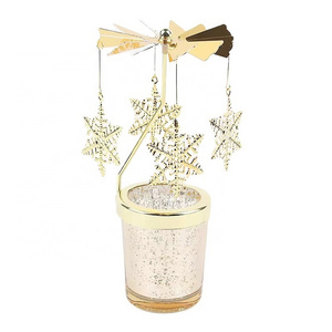 2024 Wholesale Christmas Candle Holder Carousel Soy Wax Rotating Candle Carousel Rock Around Modern Candles