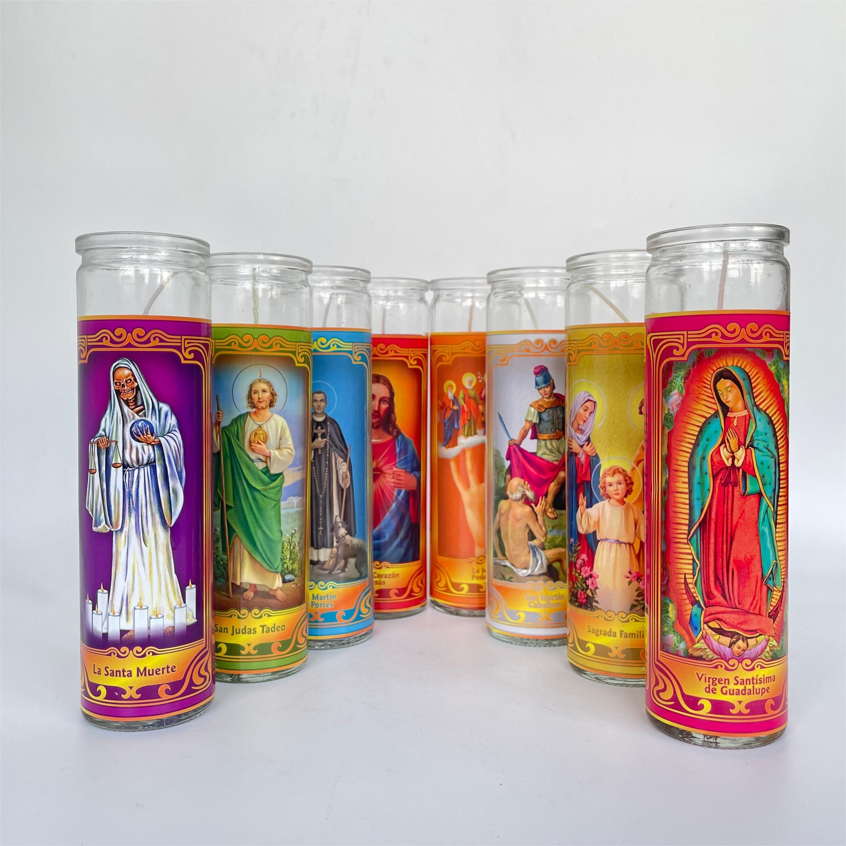 Manufacturers Pillar Candles Easter Bulk Custom Vela Catholic Glass Jar Church 7 Day Candle Wholesale Jars Religious Candles