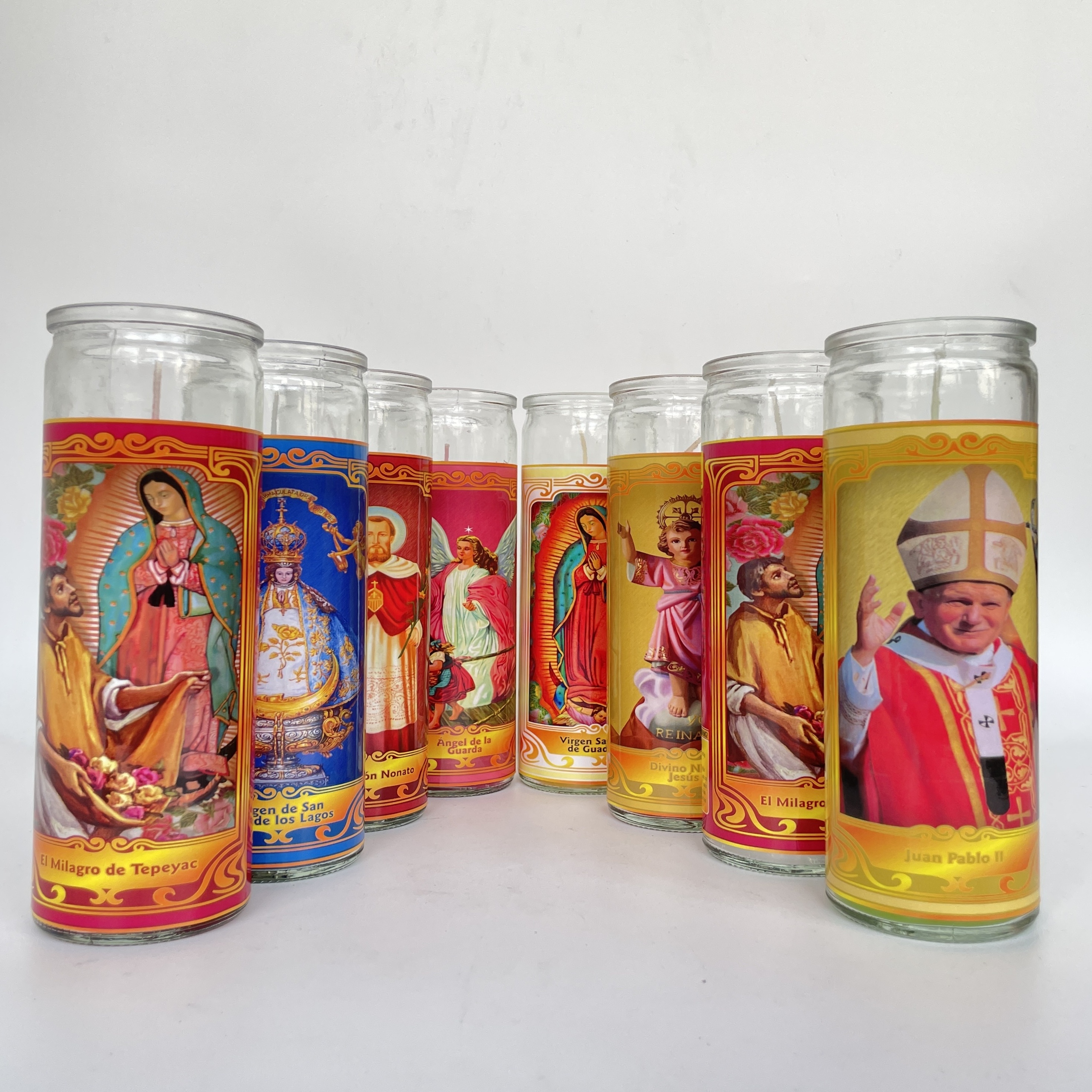 Manufacturers Pillar Candles Easter Bulk Custom Vela Catholic Glass Jar Church 7 Day Candle Wholesale Jars Religious Candles