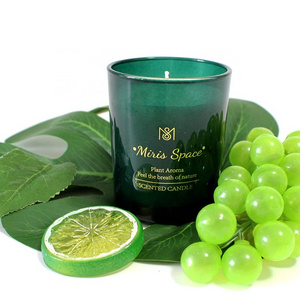 New Luxury Thick Wall Candle Glass And Vegan Soy Wax Green Glass Scented Candle