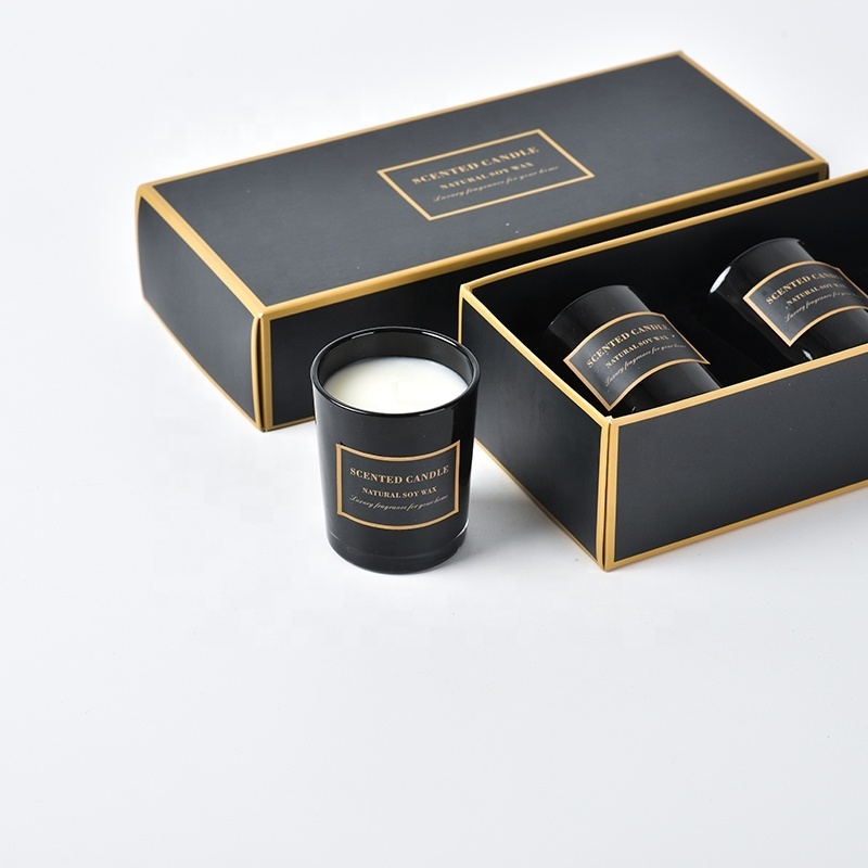 Wholesale Aromatic Luxury Gift Packaging Box Custom Logo 3Pcs Set Of Scented Candles