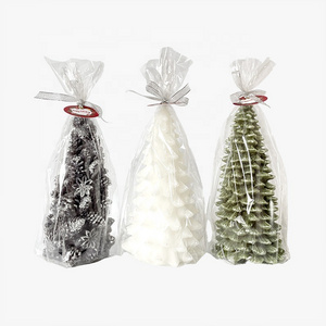 Custom Manufacturers Best Selling White Green Black Tree Shaped Xmas Candles Christmas Tree Candle