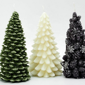 2024 Hot Sale Christmas Tree Candle, Customize Christmas Candle Tree Aromatherapy Handmade Candles New Year Decora Beige