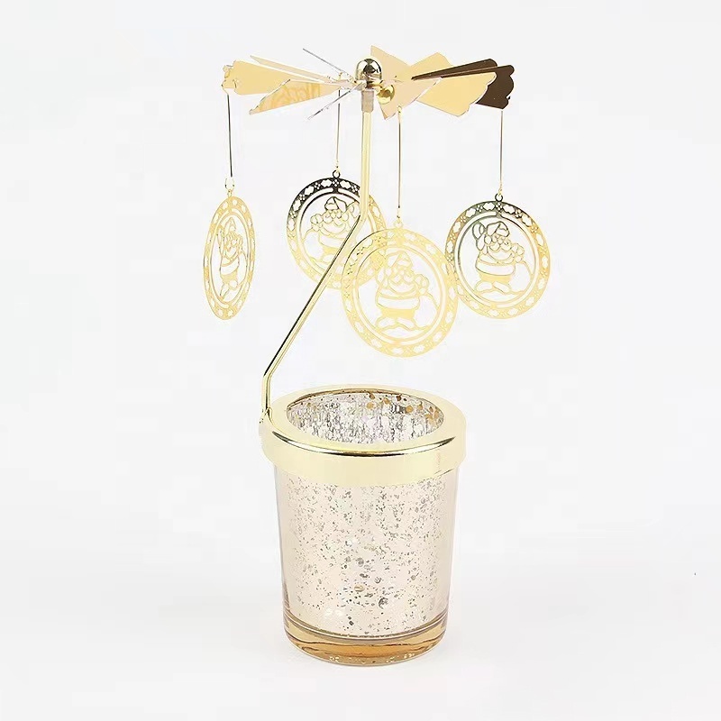 2024 New Design Wax Candles Wholesale Candle Holder Rotating Carousel Candle Carousel