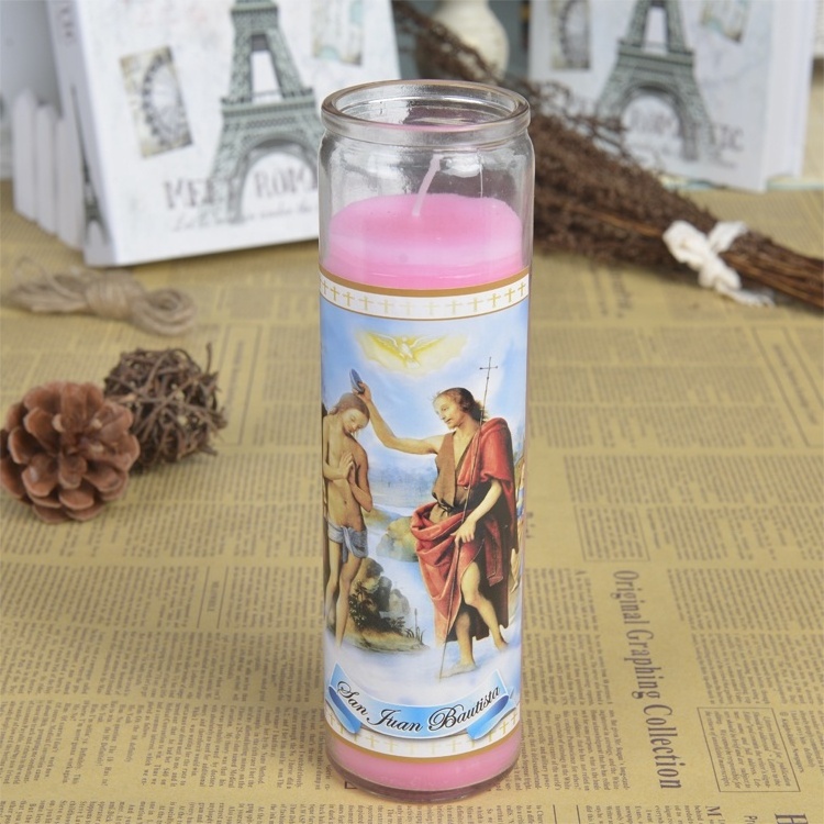 Buy 8 inches Glass Jar Religious Candle from Chinese Candle Factory