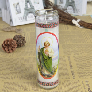 Buy 8 inches Glass Jar Religious Candle from Chinese Candle Factory