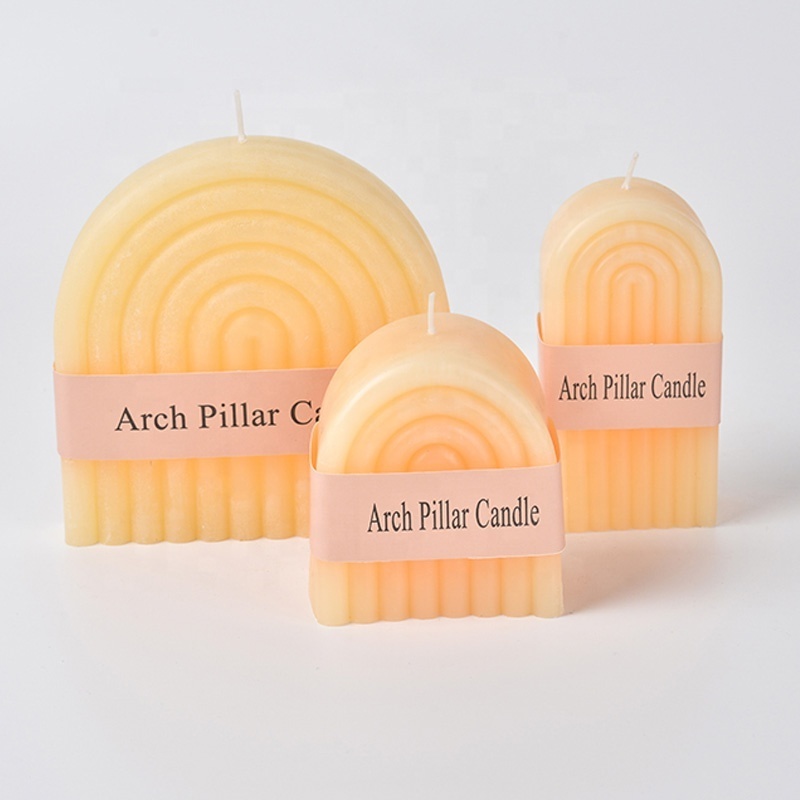 Wholesale Pillar Arch Shaped Candles Geometric Scented Aesthetic Custom Arch Candle Soy Wax Art Scented Candle