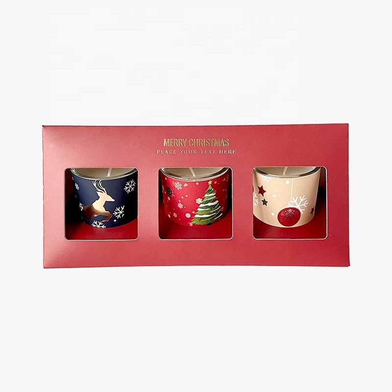 3Pcs Set Roof Box Private Label Mini Glass Gift Boxes Luxury Aromatherapy Candle Triangle Gift Box Scented Candles Christmas