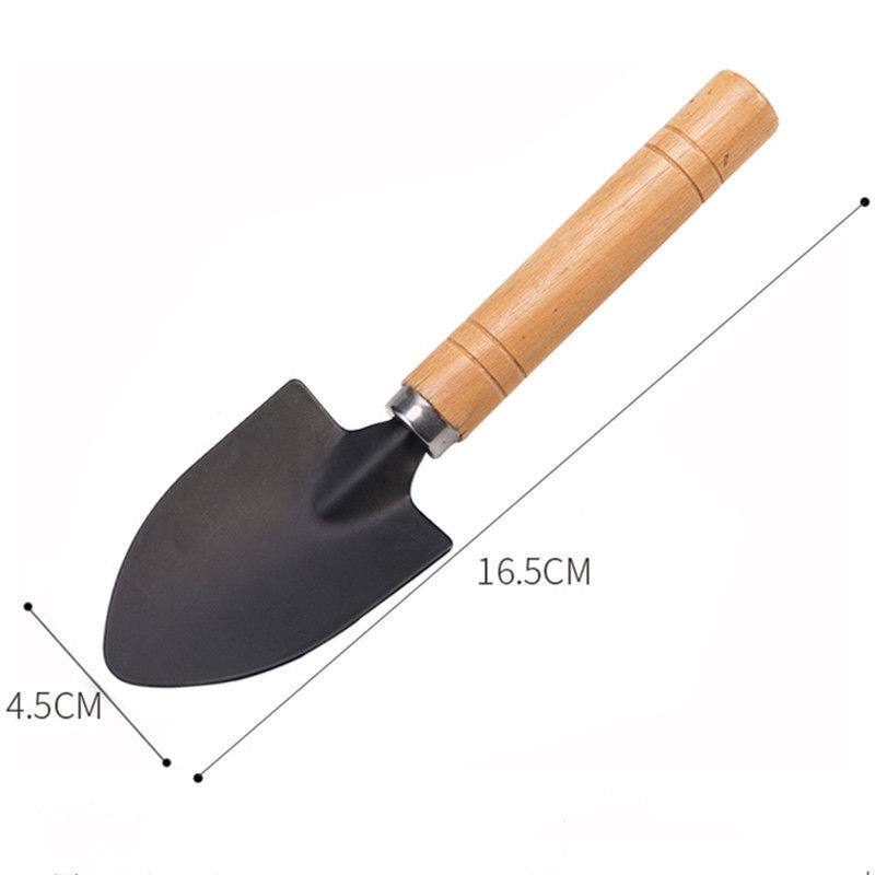 Mini 3pcs Durable Wooden Handle Spade Shovel Rake Garden Tool Set for Indoor Outdoor Gardening Care Gifts