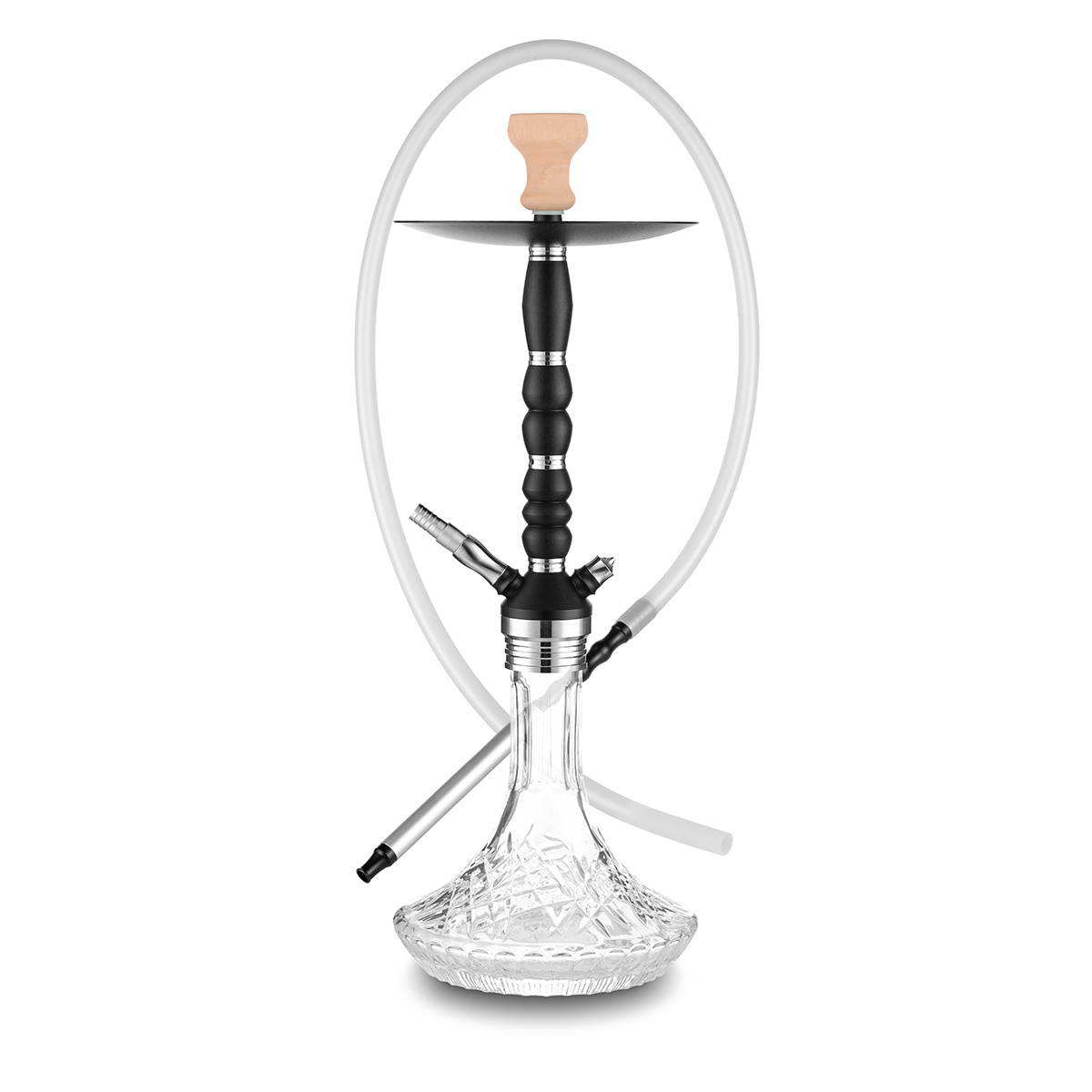 2023 Aluminum Hookah with Glass Base Hose for Water Pipe Arabic Smoke for Bar KTV