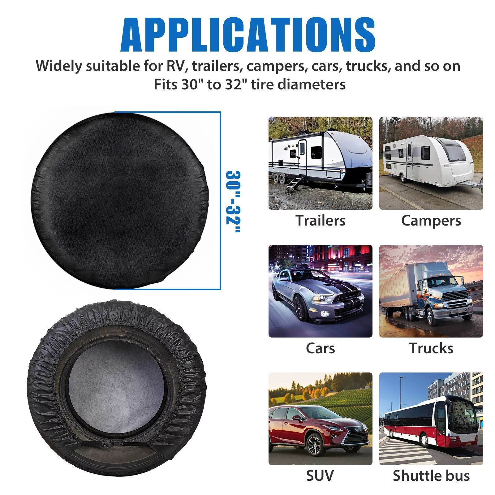 Rain Snow Protector RV Tyre Covers Travel Trailer Camper Truck SUV Car Waterproof Wheel Tire Cover